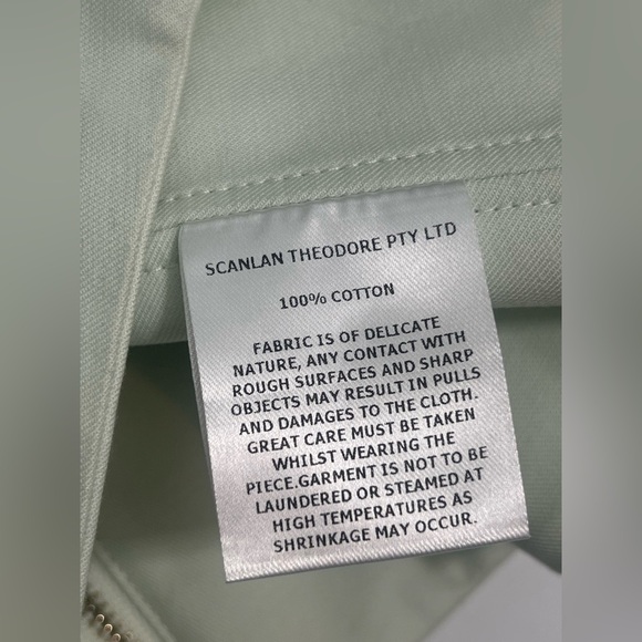 NWT SCANLAN THEODORE Light Green Bustier Crop Cropped Tube Top 10 MSRP $300 - Picture 5 of 9